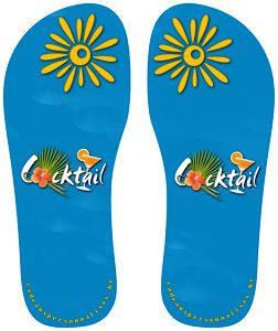 Tong personnalisée soleil et cocktail