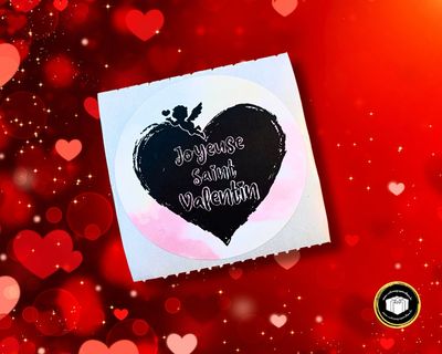 Étiquette autocollante pour la Saint-Valentin Etiquette autocollante ronde Joyeuse Saint-Valentin