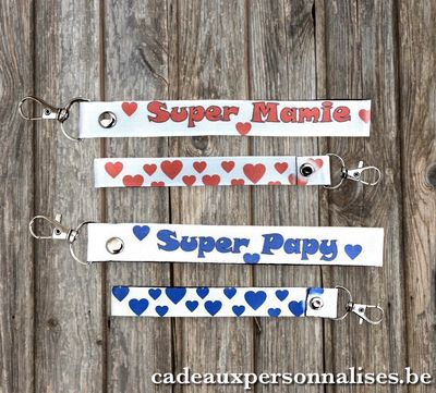 Porte-clés en tissu super maman Porte-clés en tissu super maman
