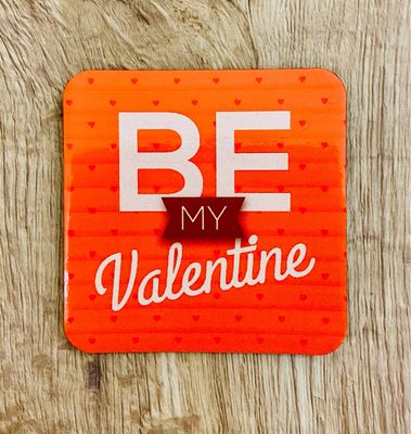 Dessous de verres Be My Valentine Dessous de verres Saint-Valentin rouge pour couple.
