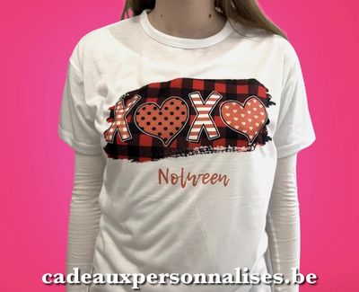 T-shirt XOXO avec prénom