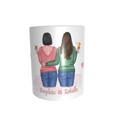 Pot de fleurs personnage sœurs ou amies