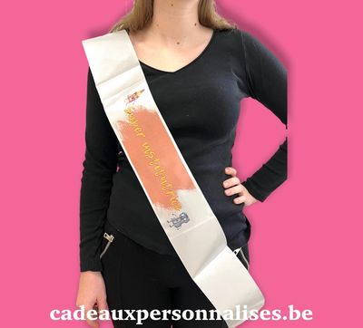 Echarpe Miss personnalisée super institutrice Echarpe Miss personnalisée super institutrice