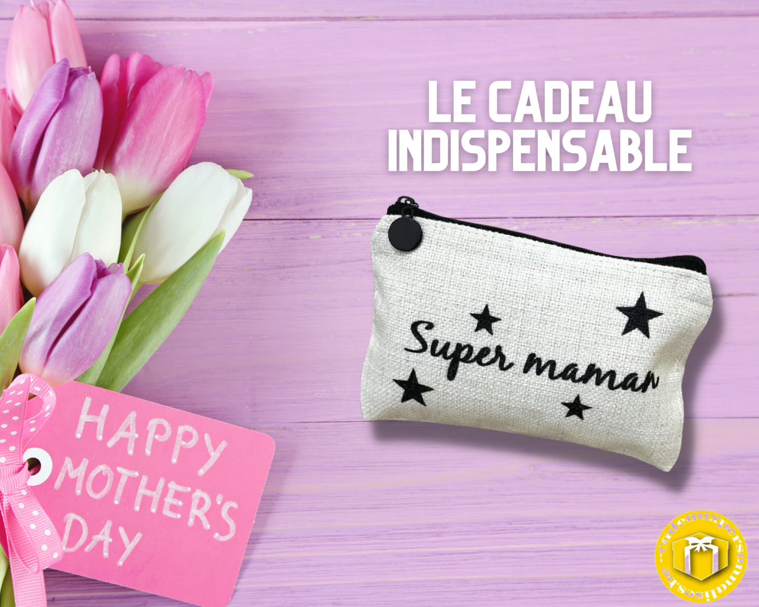 Trousse maquillage personnalisée super maman
