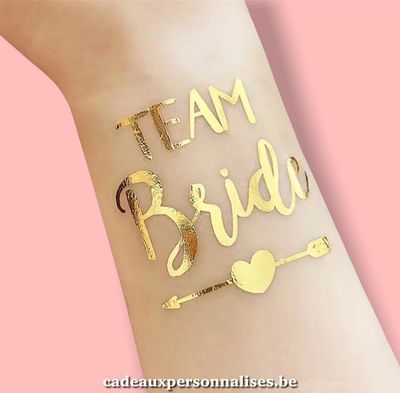 Tattoo éphémère Team bride doré