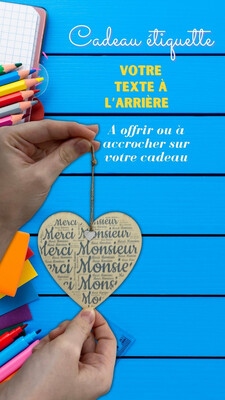 Etiquette cœur merci monsieur