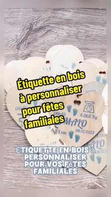 Etiquette naissance bleue forme cœur personnalisable