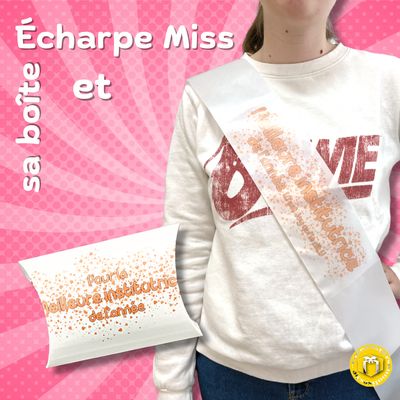 Echarpe Miss personnalisée meilleure institutrice Echarpe Miss personnalisée meilleure institutrice