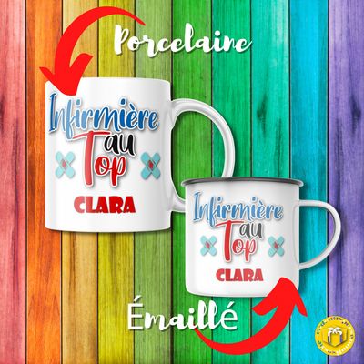 Mug infirmière au top avec prénom
