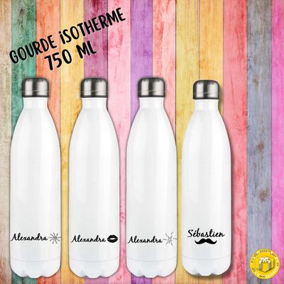 Bouteille isotherme personnalisée avec un prénom