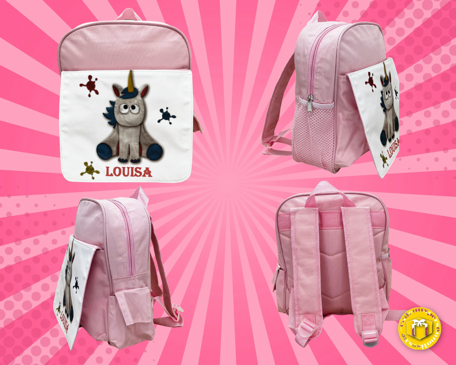 cartable rose pour fille personnalisé.
