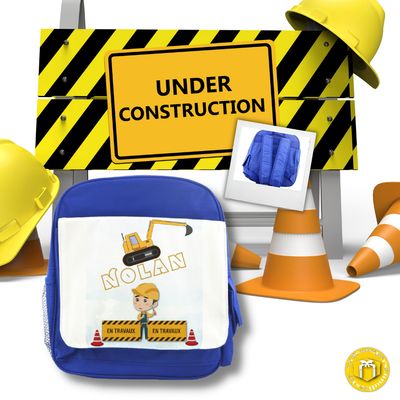 Cartable personnalisé modèle engin de chantier cartable personnalisé primaire garçon engin de chantier
