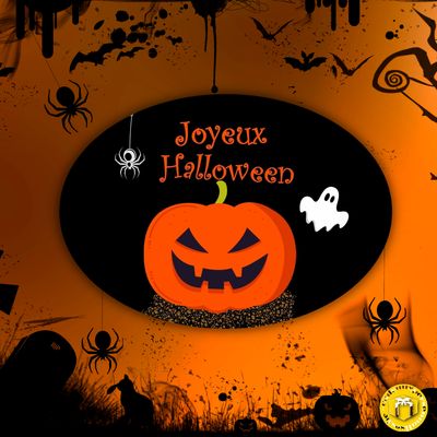 Plaque de porte Halloween personnalisée – Modèle Joyeux Halloween Plaque pour porte en fibre de verre avec deux trous citrouille d'Halloween.