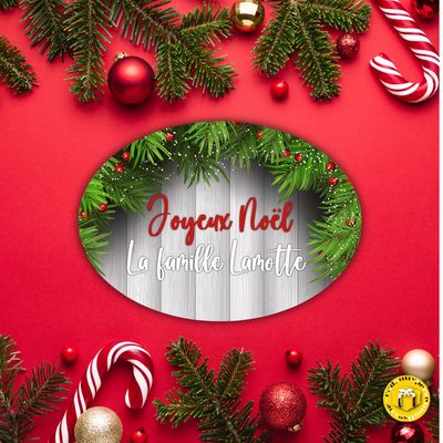 Plaque de porte personnalisée joyeux Noël