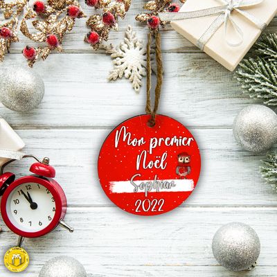 Décoration mon premier Noël avec le prénom Décoration mon premier Noël avec le prénom
