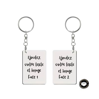 Porte-clés aluminium double face à personnaliser Porte-clés aluminium double face à personnaliser