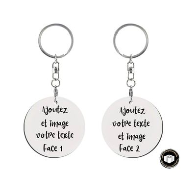 Porte-clés aluminium double face à personnaliser