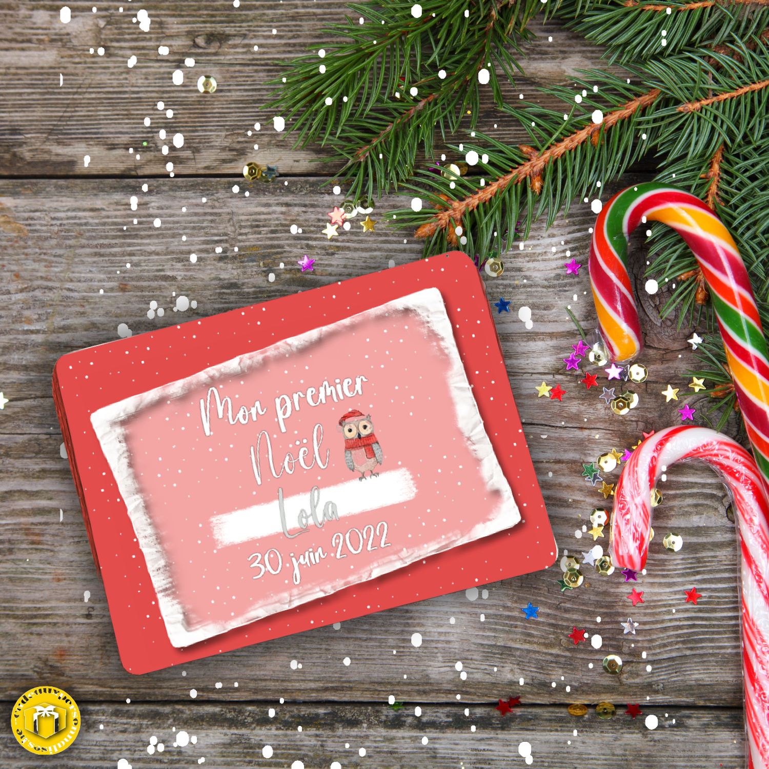 Set de table en MDF mon premier Noël pour les petits à personnaliser.