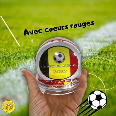 Boule à neige football drapeau Belgique