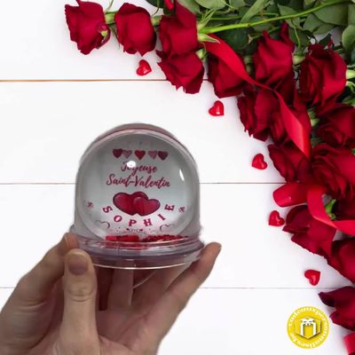 Boule à neige joyeuse saint-valentin