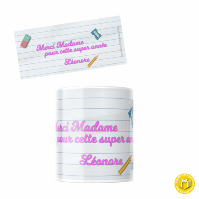 Pot à crayons merci madame, maîtresse, atsem