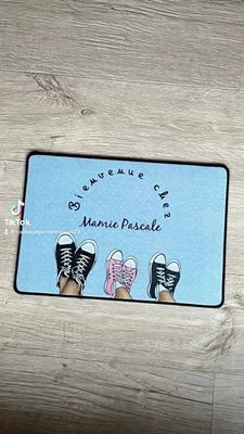 Paillasson bienvenue chez mamie personnalisé