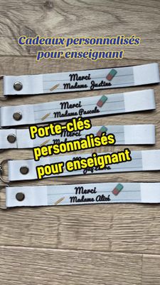 Porte-clefs en tissu personnalisé merci madame