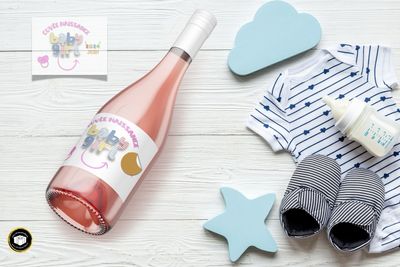 Étiquette bouteille annonce naissance à gratter Étiquette bouteille annonce naissance à gratter