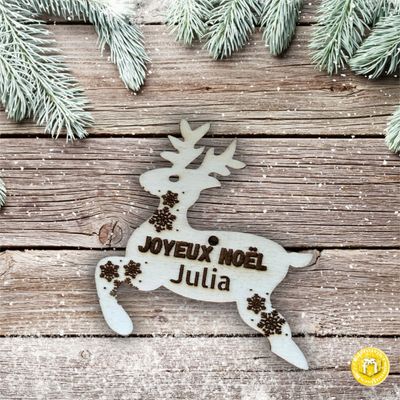 Décoration de Noël en bois personnalisée renne