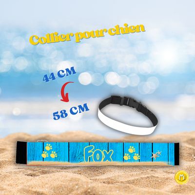 collier personnalisé pour chien bord de mer