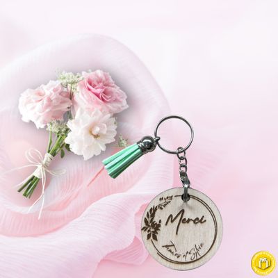 Porte-clés en bois personnalisé merci pour mariage Porte-clés en bois personnalisé merci pour mariage