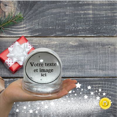 Boule à neige à personnaliser avec votre texte et image