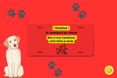 Plaque aluminium personnalisée attention chien