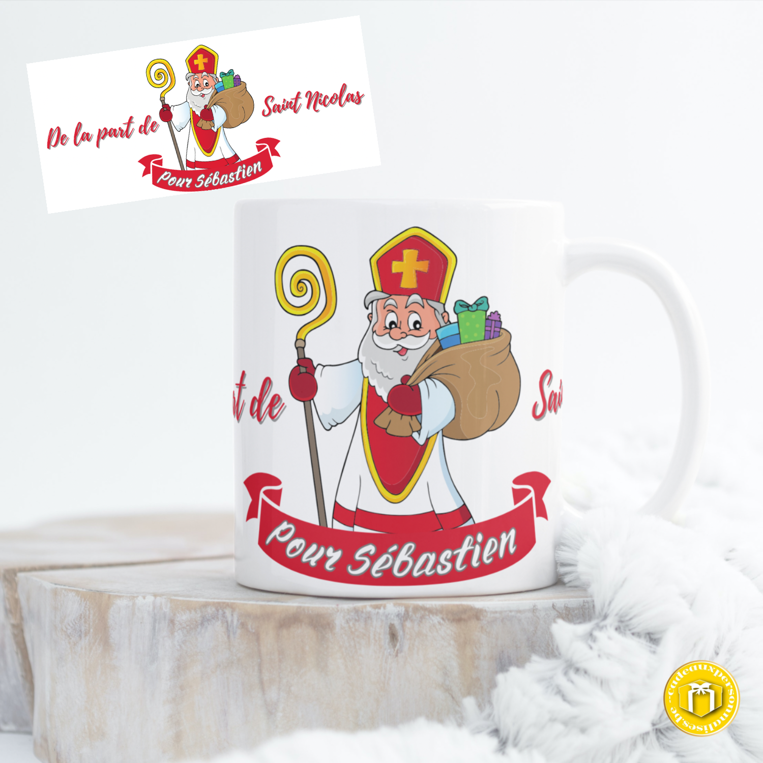 Mug Saint-Nicolas personnalisé avec prénom