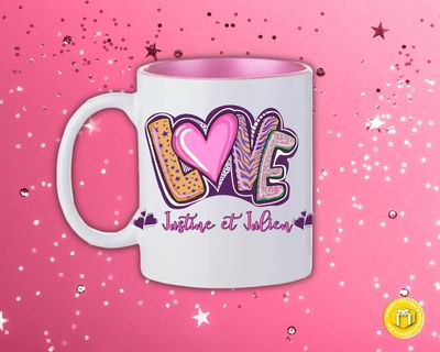 Mug love avec prénom pour couple