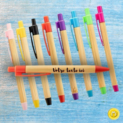 Stylo bambou à personnaliser avec votre texte.