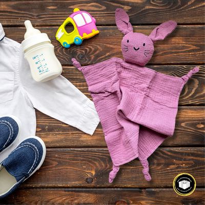 Doudou lapin en tissu avec prénom