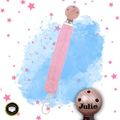 Attache tétine tissu avec prénom