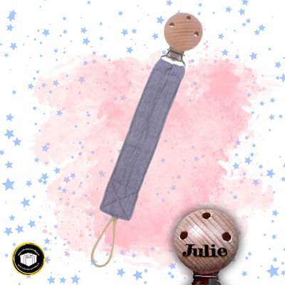 Attache tétine tissu avec prénom