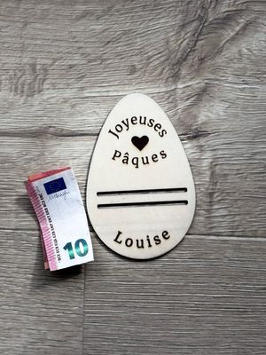 Support de billet pour Pâques personnalisé