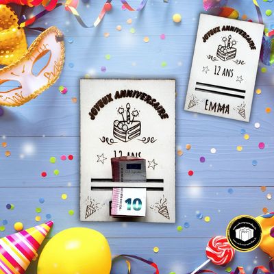 Support de billet anniversaire personnalisé Support de billet anniversaire personnalisé
