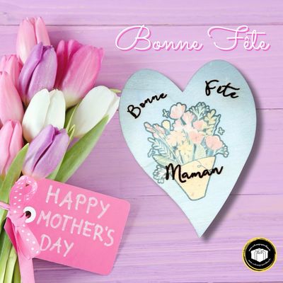 Bouquet de fleurs en bois bonne fête maman