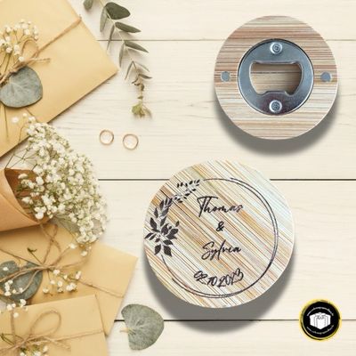 Décapsuleur aimanté personnalisé pour mariage Décapsuleur aimanté personnalisé pour mariage
