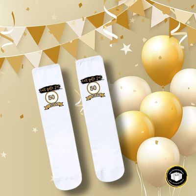 Chaussette haute en tissu de très belle qualité pour anniversaire.