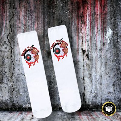 Chaussettes hautes en tissu de très bonne qualité pour Halloween. 