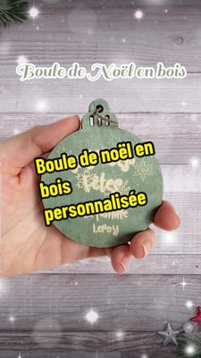 Boule de Noël en bois joyeux Noël