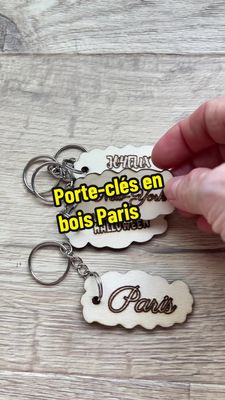 Porte-clés en bois Paris