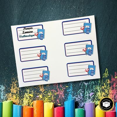 Étiquettes autocollantes cahier Étiquettes autocollantes cahier