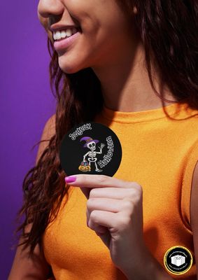 Étiquettes Joyeux Halloween Etiquette personnalisée joyeux halloween et autocollantes de 5 cm de diamètre. A coller sur support rigide.