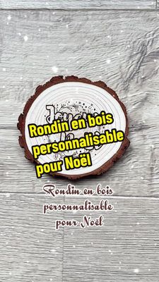 Rondin en bois personnalisé joyeux Noël